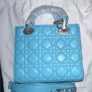 Dior Light Blue Quilted Mini Bag